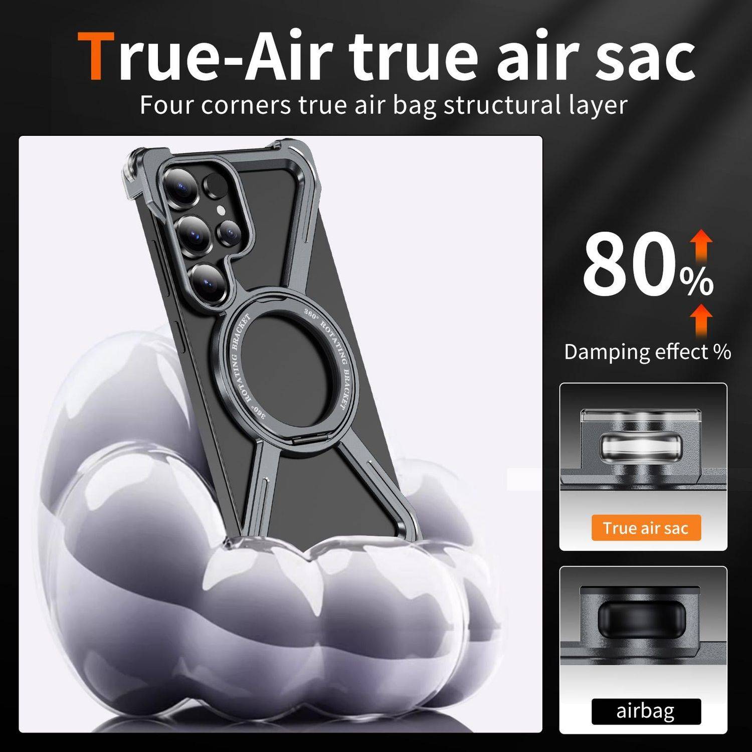 Für Samsung Galaxy S25 Ultra Titanlegierung MagSafe Magnetische Ring Hülle Grau