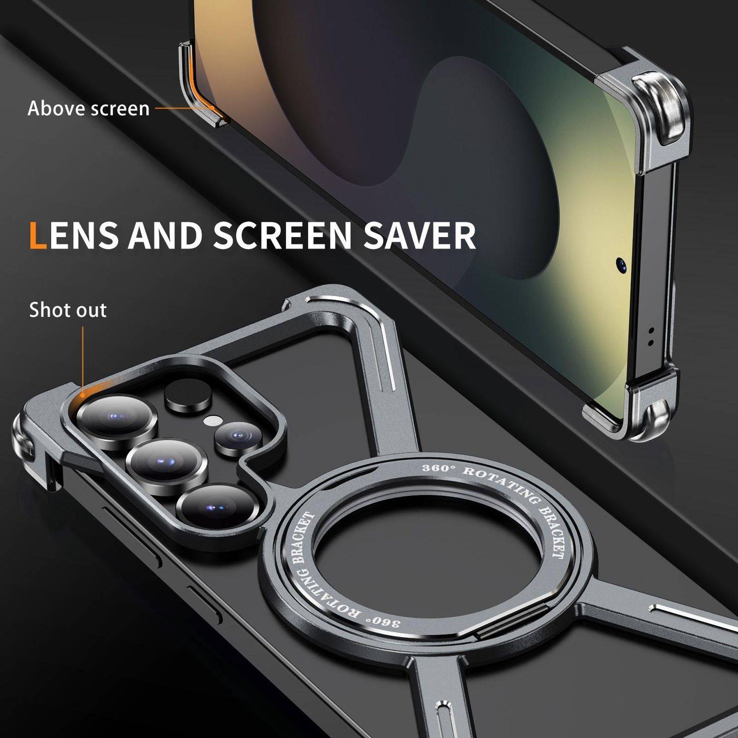 Für Samsung Galaxy S25 Ultra Titanlegierung MagSafe Magnetische Ring Hülle Grau