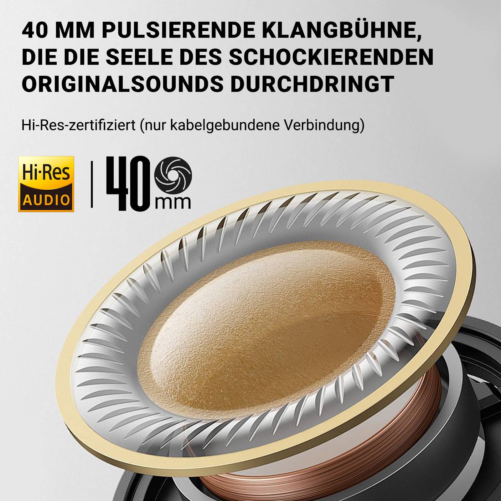 Edifier V80 Hybrid Kopfhörer mit aktiver Geräuschunterdrückung, Echtes drahtloses Over-Ear-Bluetooth Kopfhörer Hi-Res Aud - Elfenbein