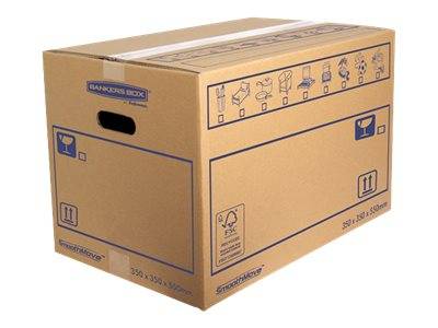 BankersBox Umzugsbox M 67L verstÃ¤rkt braun/blau 10VE