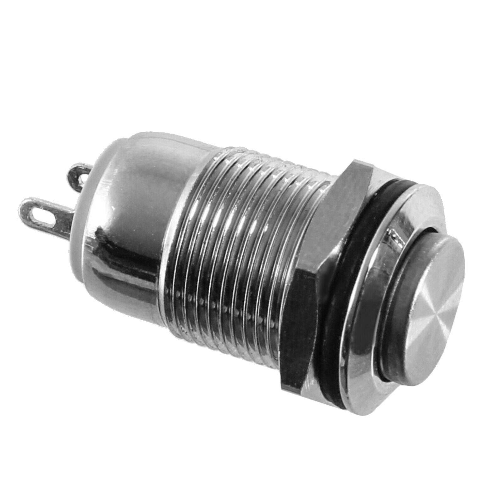 12mm Taster Schalter Drucktaster Klingeltaster KFZ Motorrad Edelstahl Schließer Schalter