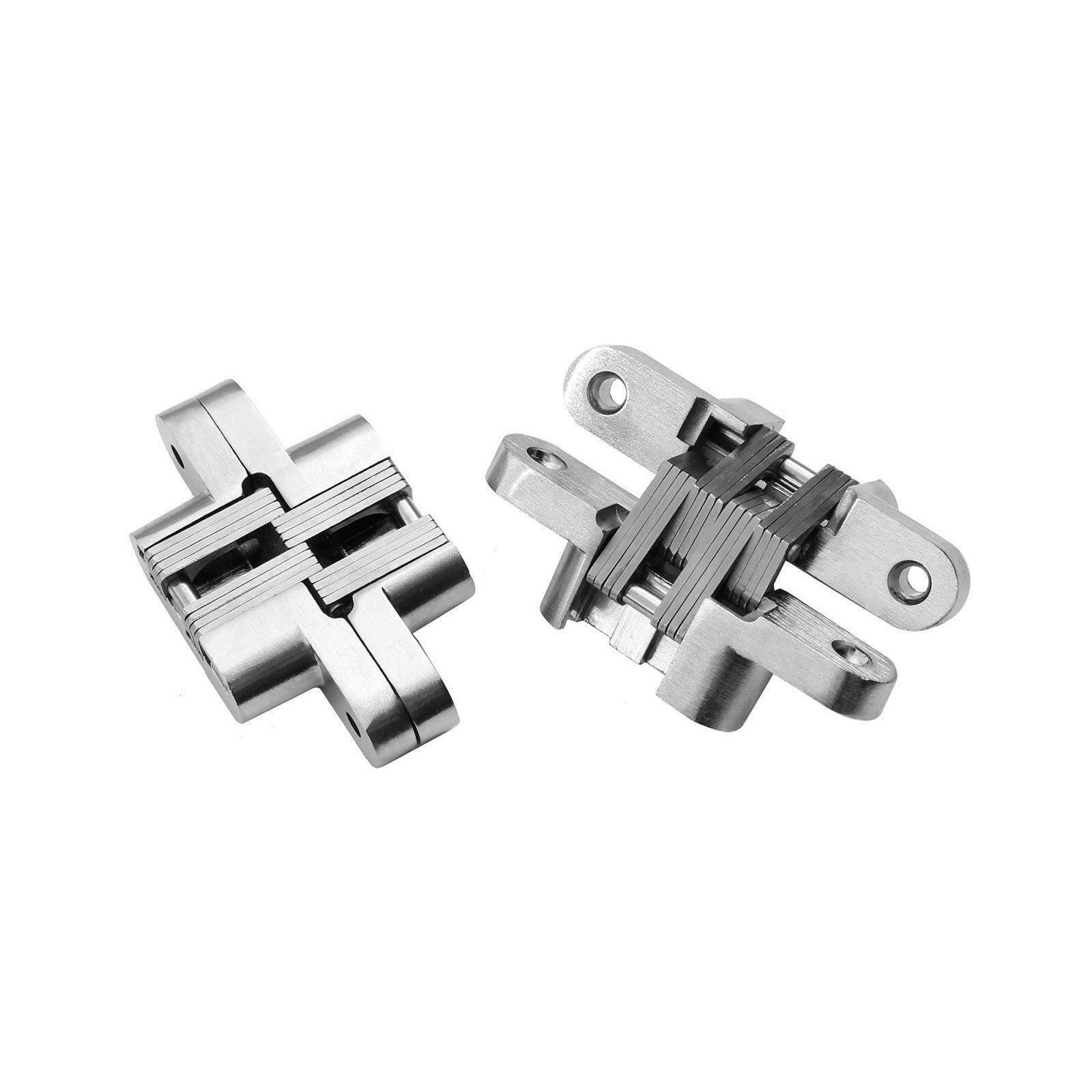 2x Edelstahl 180 Grad Kreuz Schwerlastscharnier verdeckte Montage Scharnier 85kg