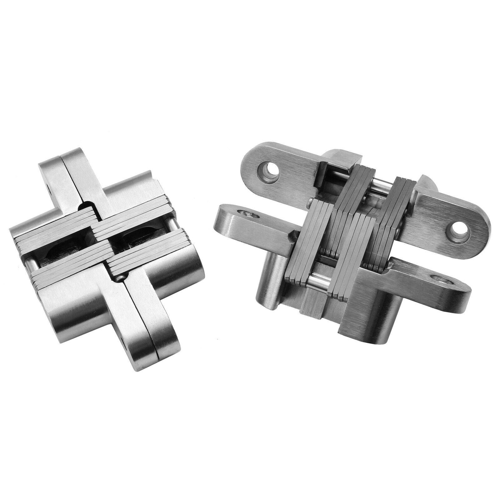 2x Edelstahl 180 Grad Kreuz Schwerlastscharnier verdeckte Montage Scharnier 120kg