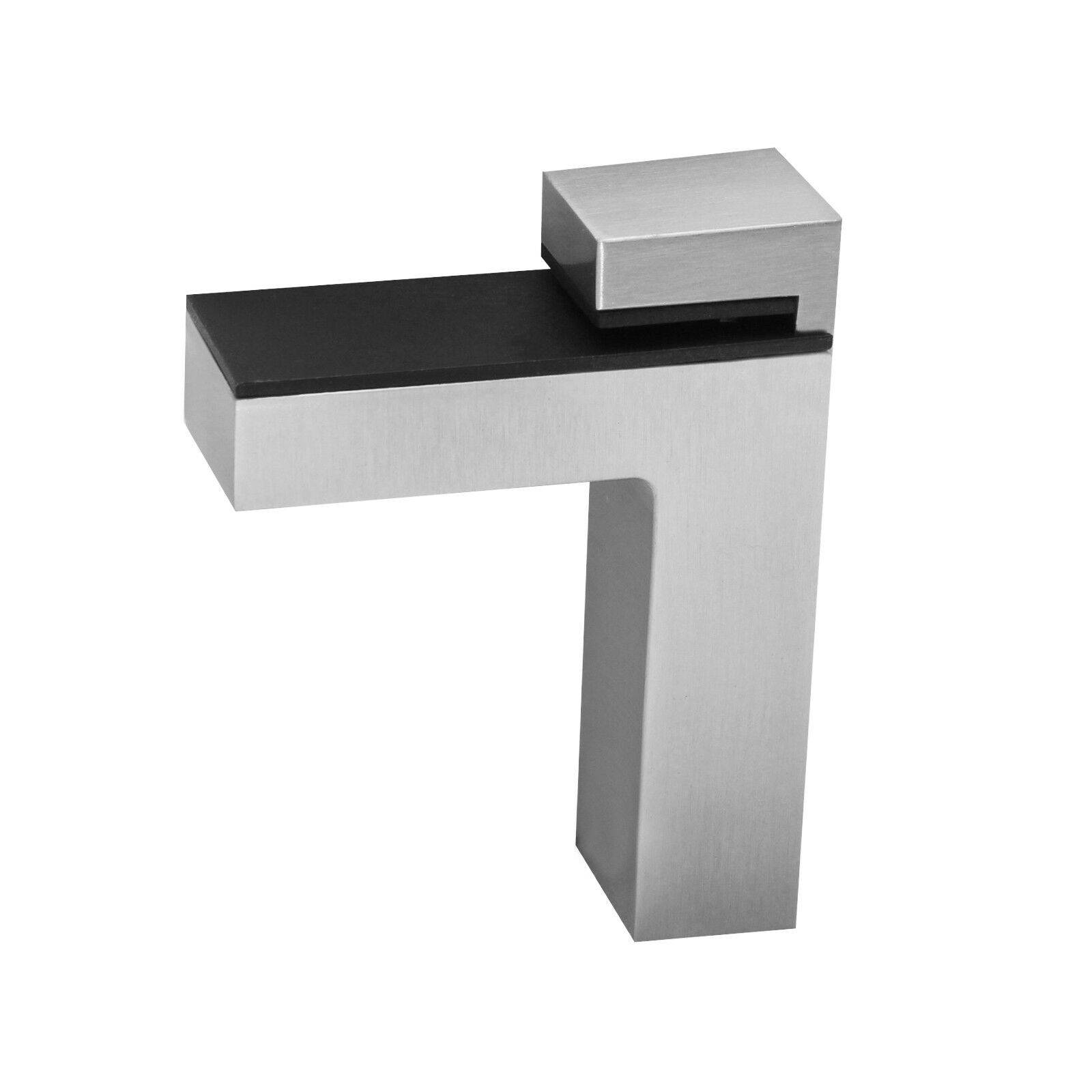 2x Regalhalter Regalträger Regal Aluminium Alu Chrom Glashalter Glas Design Silber klein