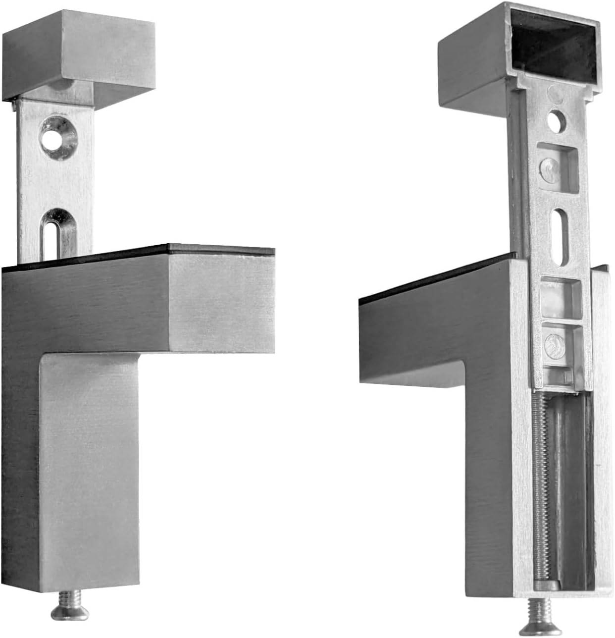 2x Regalhalter Regalträger Regal Aluminium Alu Chrom Glashalter Glas Design Schwarz klein