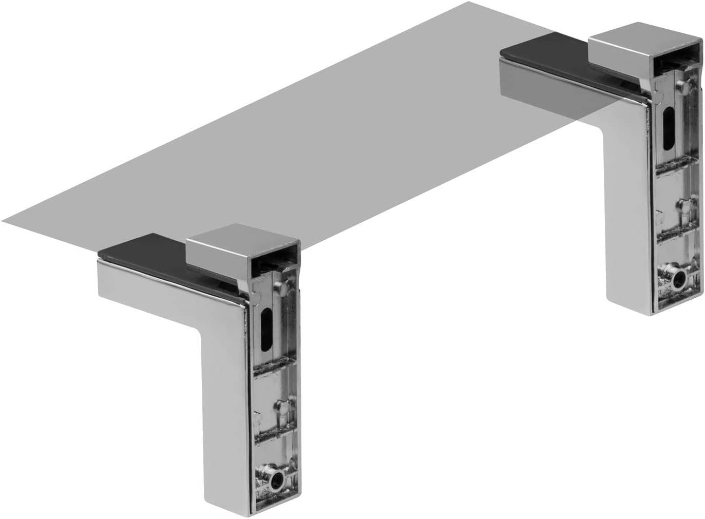 2x Regalhalter Regalträger Regal Aluminium Alu Chrom Glashalter Glas Design Chrom groß