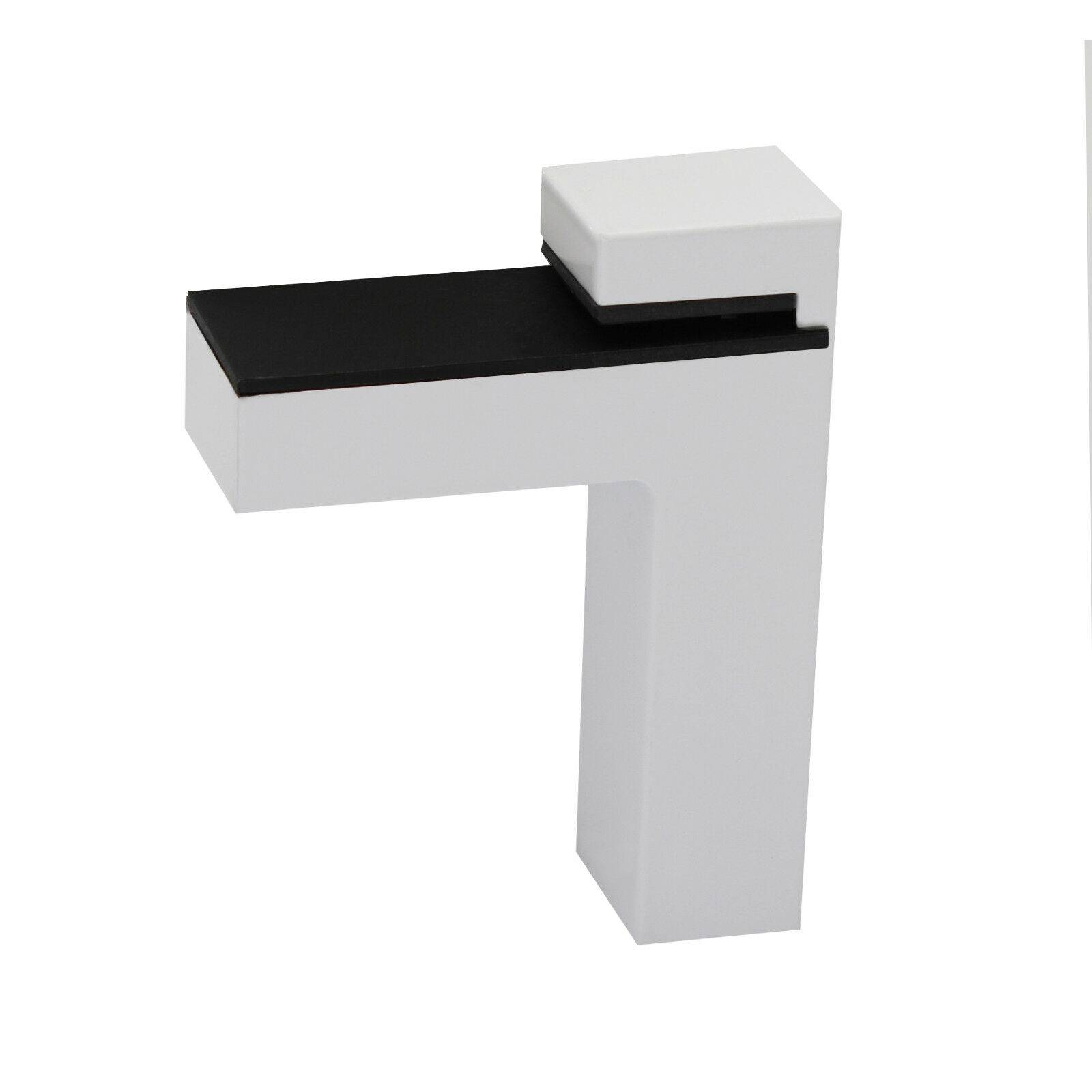 2x Regalhalter Regalträger Regal Aluminium Alu Chrom Glashalter Glas Design Weiß klein