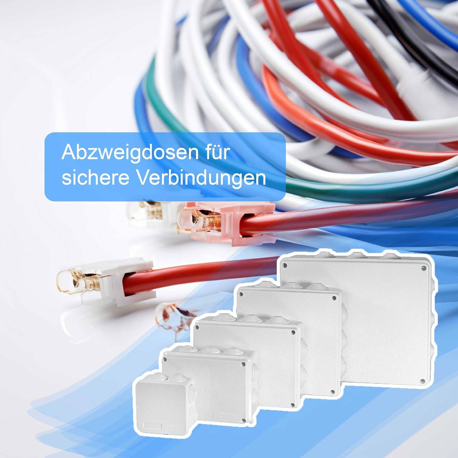 Aufputz Abzweigdose Abzweigkasten Verteilerdose Verteilerbox Klemmdose Dose 85*85*50mm