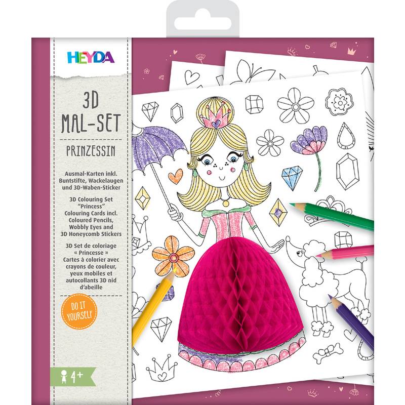 HEYDA 3D Mal-Set "Prinzessin", 15-teilig