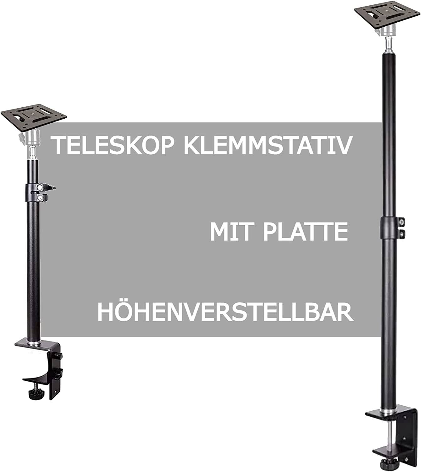 Teleskop Tisch Ständer + Platte Stativ-Set Beamerstativ Beamerhalterung Halter für Mini Beamer Lautsprecher Boxen Webcam