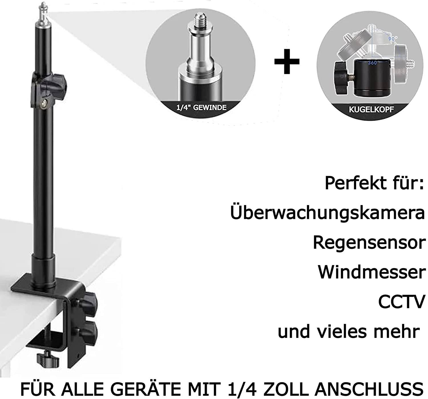 Stativ für CCTV Arlo Pro 1 2 3 4 Eufy Wyze Pan VR Rift Ring Cam Sensor HTC Vive Basisstation 1/4" Netatmo Wetterstation