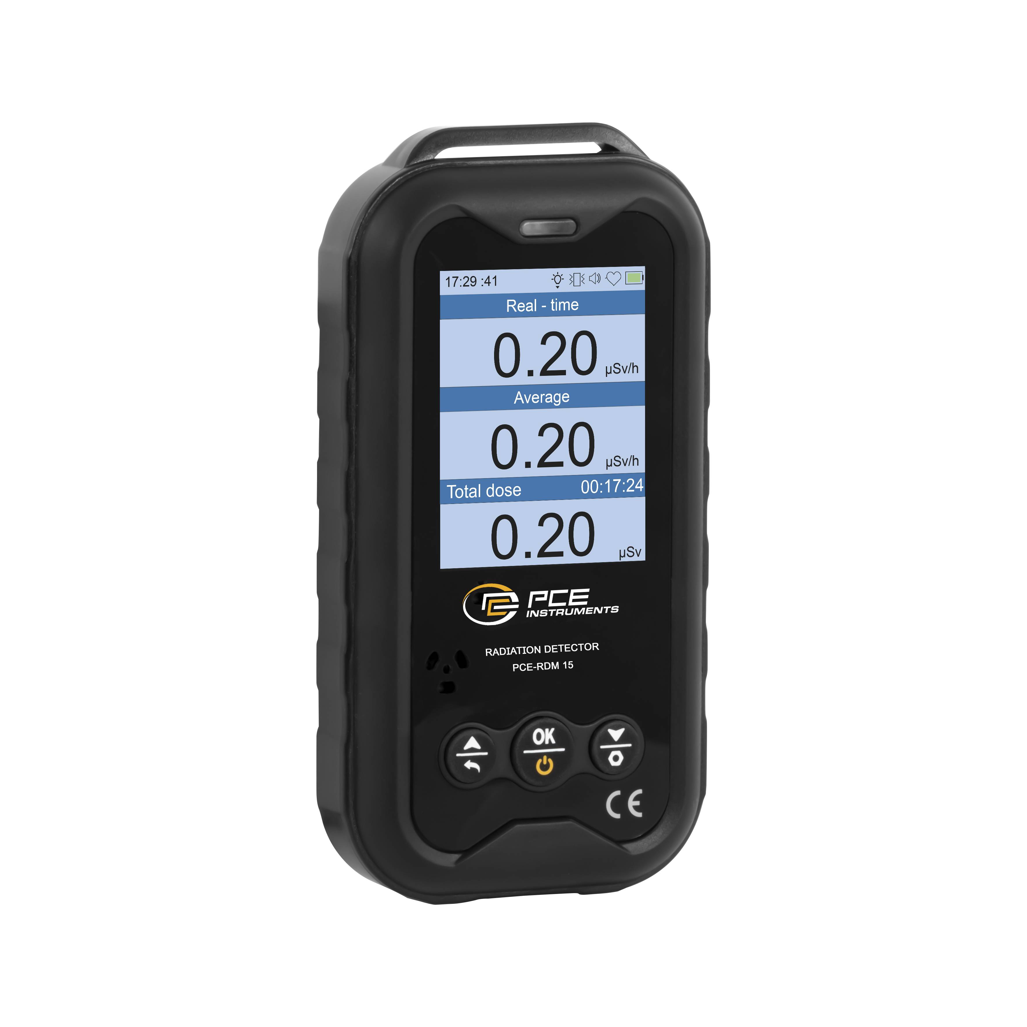 PCE Instruments Strahlen Dosimeter PCE-RDM 15 |X-, γ- und β-Strahlung |0,01 µSv/h ... 50 mSv/h |Alarm |Echtzeit |USB-C
