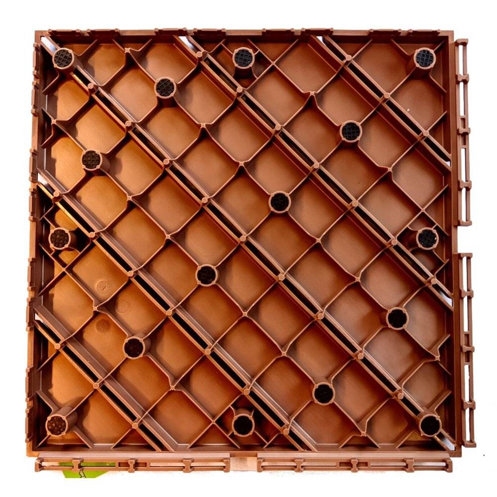 11 Stück HELLBRAUN Terrassenfliesen Bodenplatte Garten Terrasse Balkon Gehweg Klickfliesen Holzoptik wetterfest