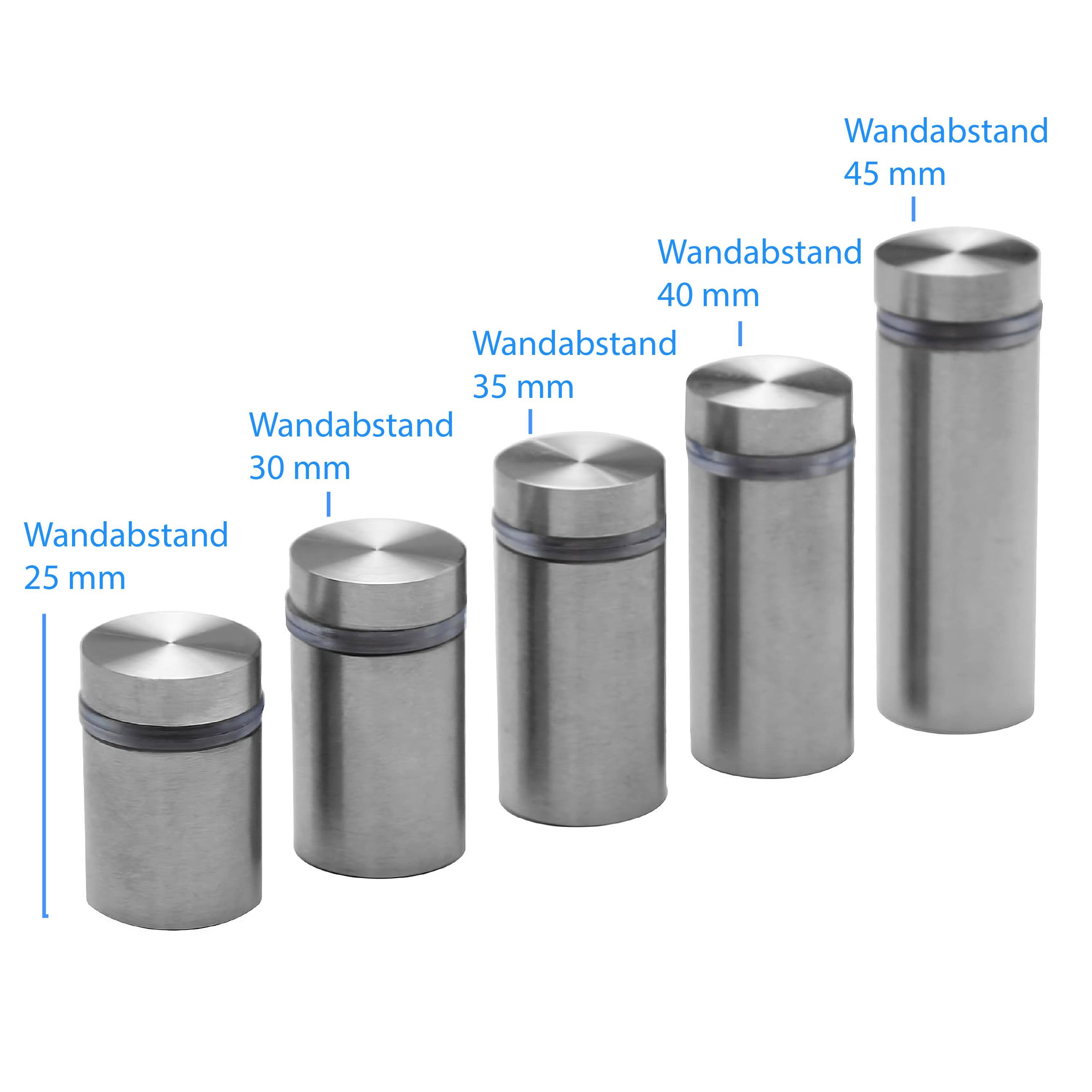 Edelstahl Abstandshalter Schilderbefestigung Wandabstandshalter Spiegelhalter 45mm