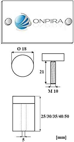 Edelstahl Abstandshalter Schilderbefestigung Wandabstandshalter Spiegelhalter 20mm