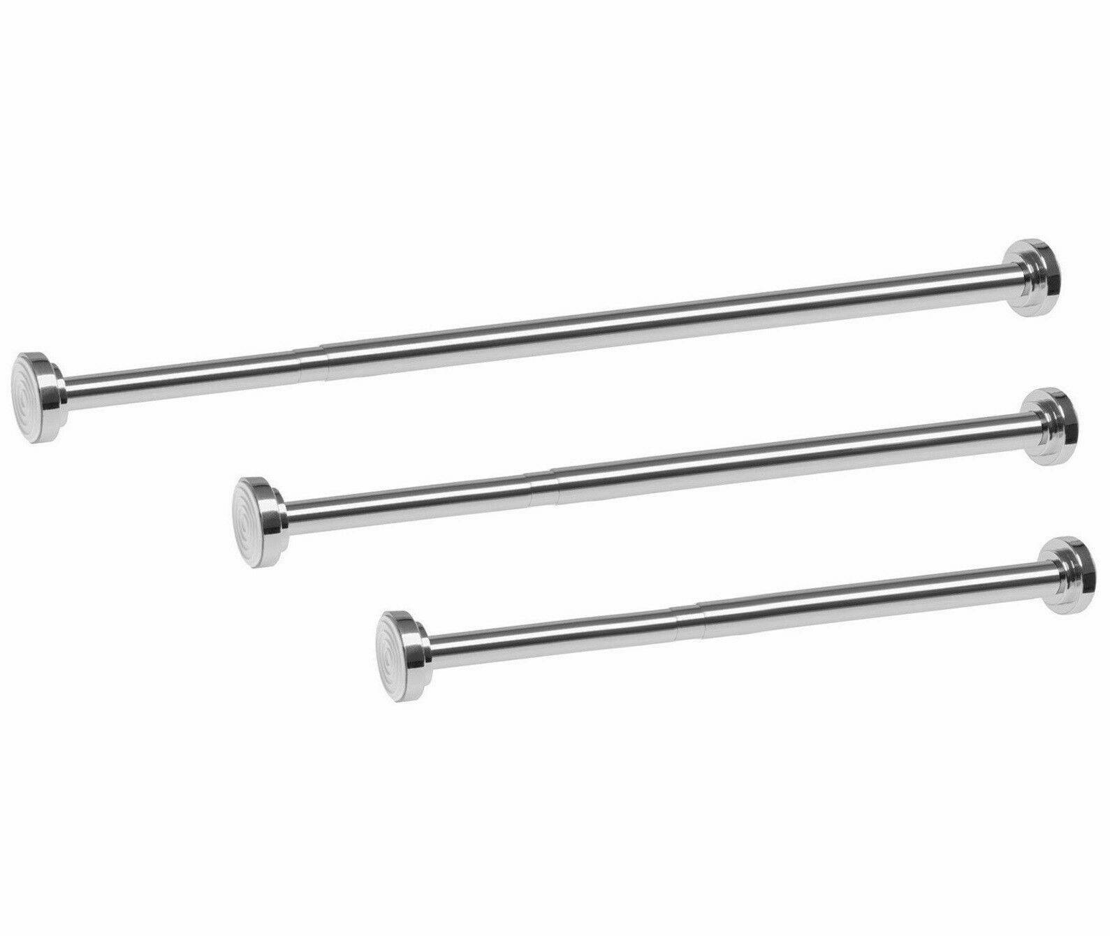 Edelstahl Duschvorhangstange Teleskopstange Klemmstange Duschstange Duschvorhang Stange 125-230cm