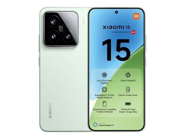 Xiaomi 15 - 5G Smartphone - Dual-SIM - RAM 12 GB / Interner Speicher 256 GB - OLED-Display - 6.36" - 2670 x 1200 Pixel (120 Hz)
