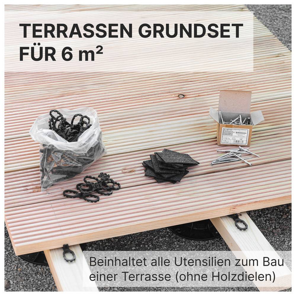 Sanpro Terrassenbauset für 6m² ohne Stelzlager, ohne Zubehör