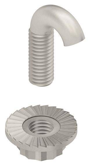 Niedax GRSM6V Hakenschraube GRSM 6 V ** Gewinde M6 m.verzahnter Flanschmutter (Inhalt 50 Stück)