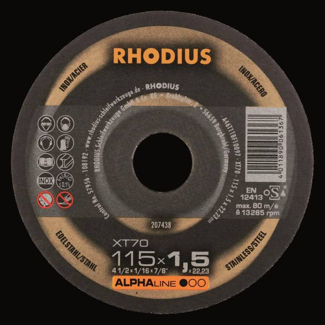 Rhodius Trennscheiben XT 70 207436 115x1,0x22,23 Extradünn Edelstahl/Stahl Install.Baumaterial