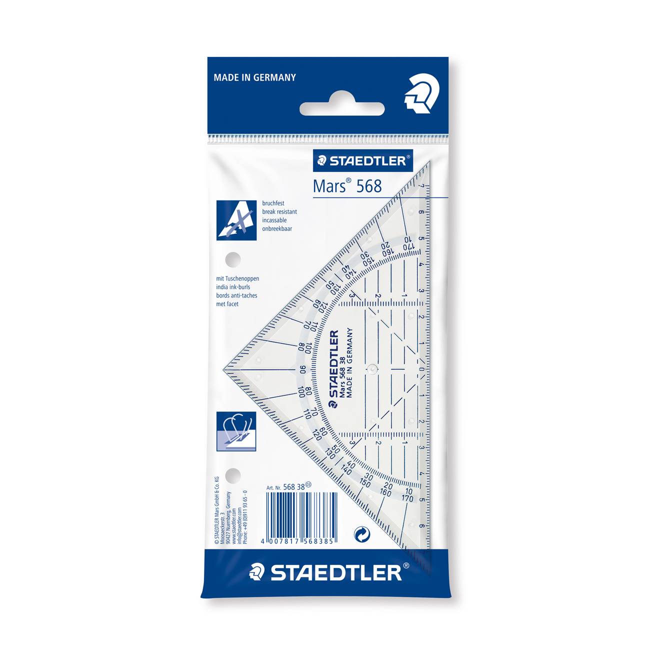 STAEDTLER Geodreieck 16cm unzerbrechlich Multimedia-Technik Zeichnen,Malen,Basteln