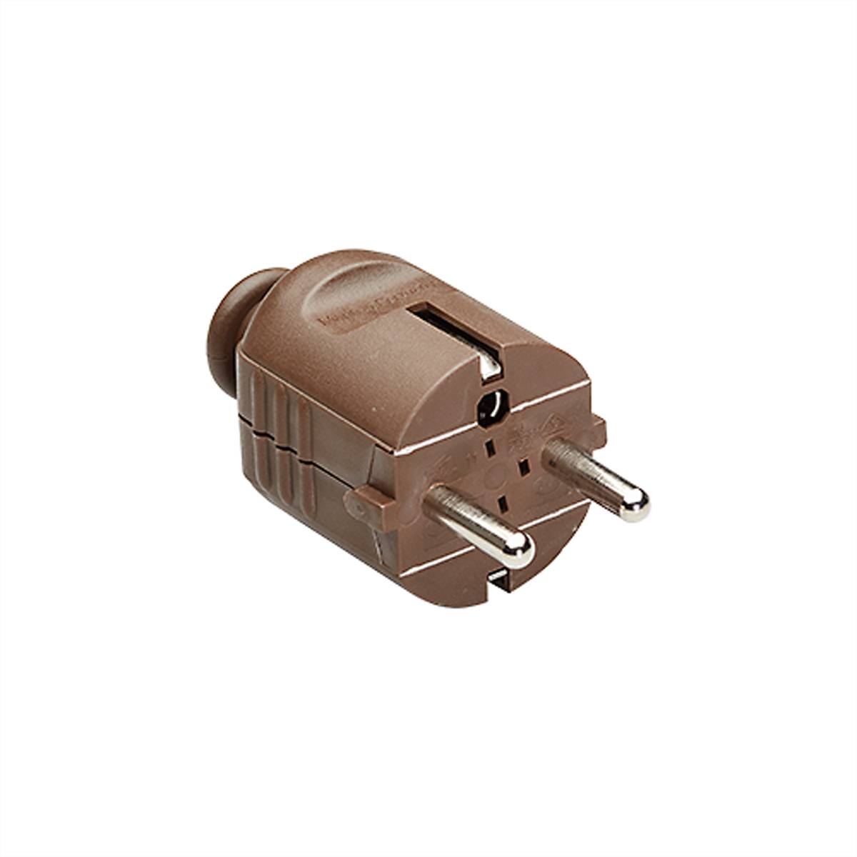 BACHMANN Schutzkontaktstecker, braun bruchfest montierbar Steckdosenleisten Montagestecker