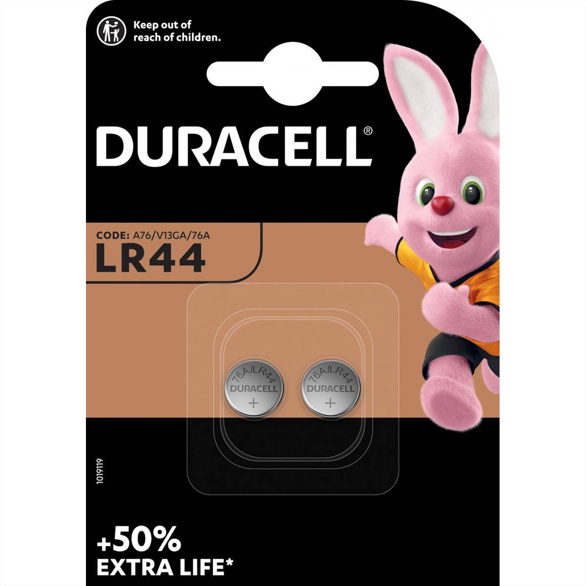 DURACELL Knopfzelle LR44, 2er Pack Batterien/Akkus Knopfzellen