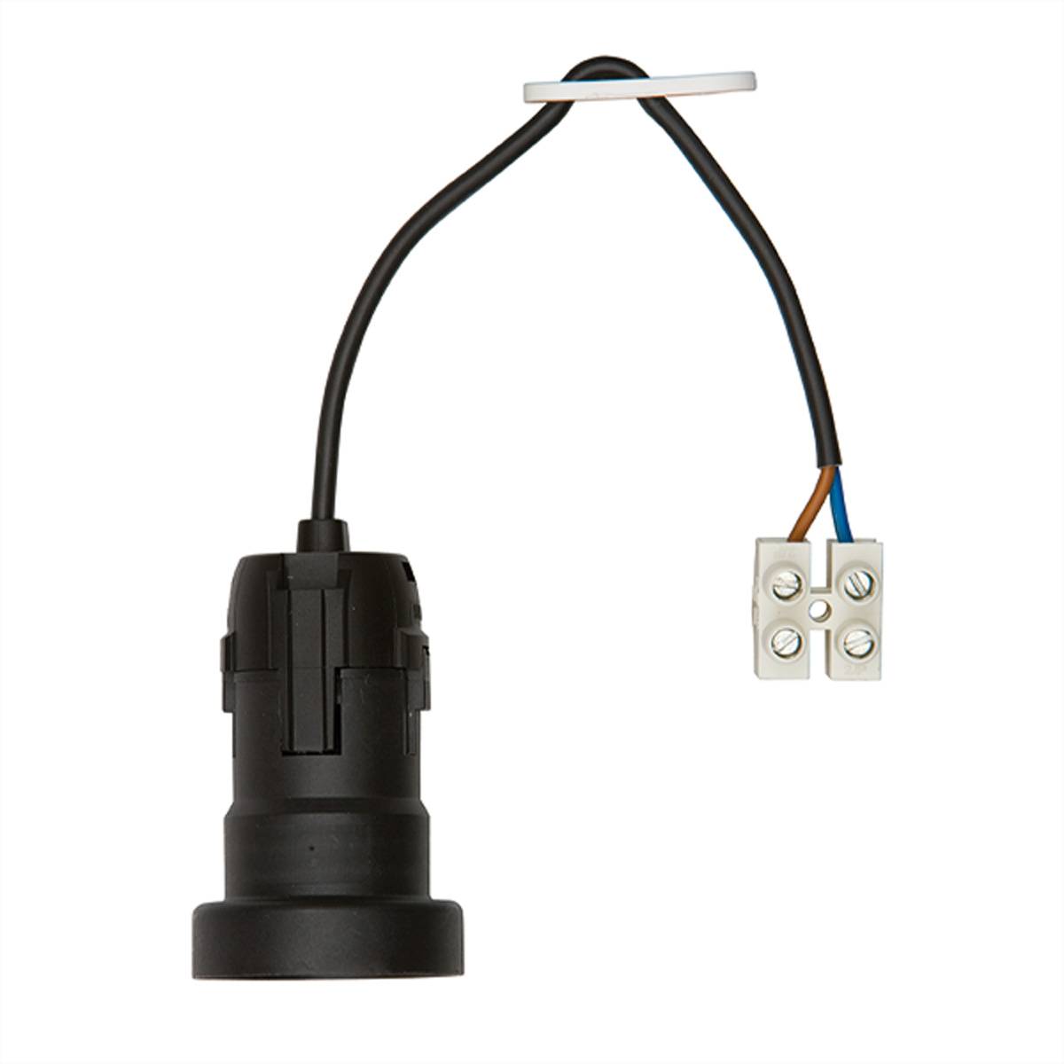 BACHMANN Baustellenfassung E27, H03VV-F 2x0,75mm, Schraubklemme, schwarz, 0,2 m Beleuchtung