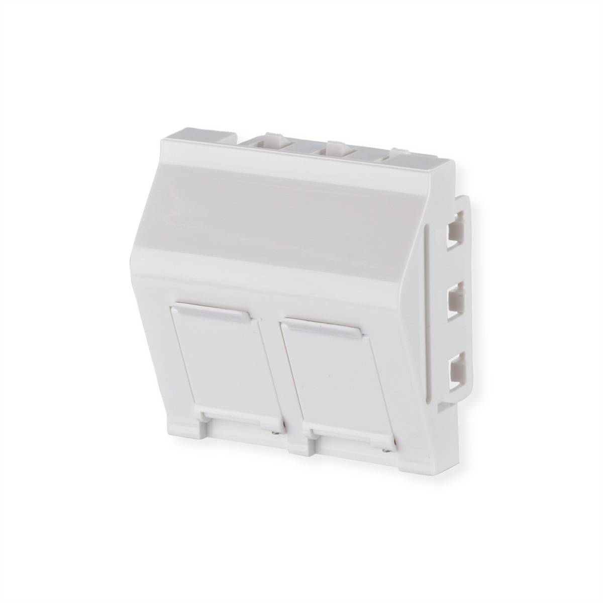 METZ CONNECT Keystone Anschlussdose 45x45 mm, 2 Port unbestückt, reinweiß RAL 9010 Industrial