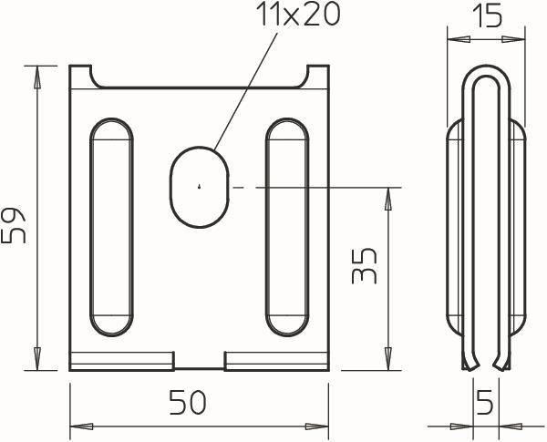 OBO K12 1818 A2 Wandbefestiger f.Gitterrinne 50x59 A2 1.4301 2B 6016421 (Inhalt 25 StÃ¼ck)