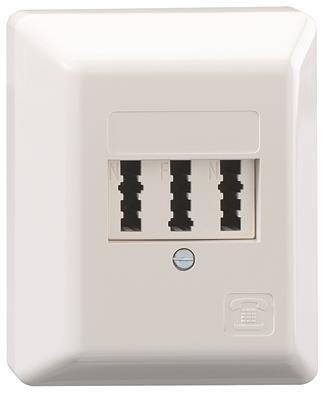 RB Telefondose TAE 3x6 NFN AP reinweiss 102 101 09 Install.Baumaterial Netzw.Telekomm