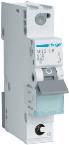 Hager Leitungsschutzschalter MBS116 ** 1polig 6kA B-16A Quick Connect 1M Install.Baumaterial