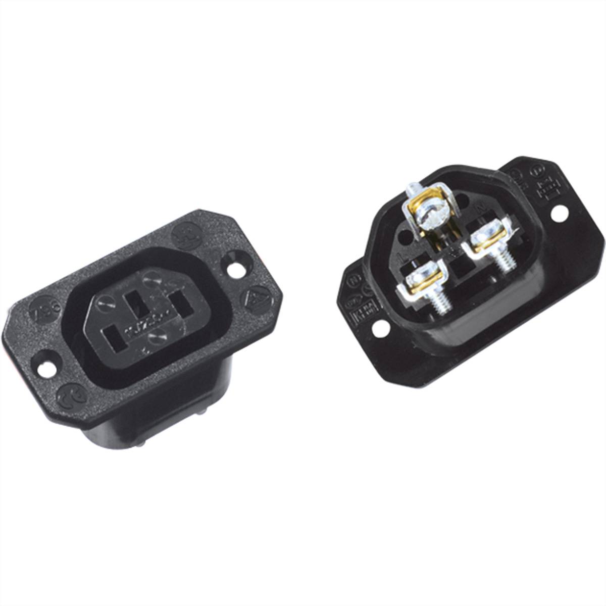 BACHMANN Kaltgerätedose IEC320 C13, mit Schraubanschlüssen schwarz Steckdosenleisten