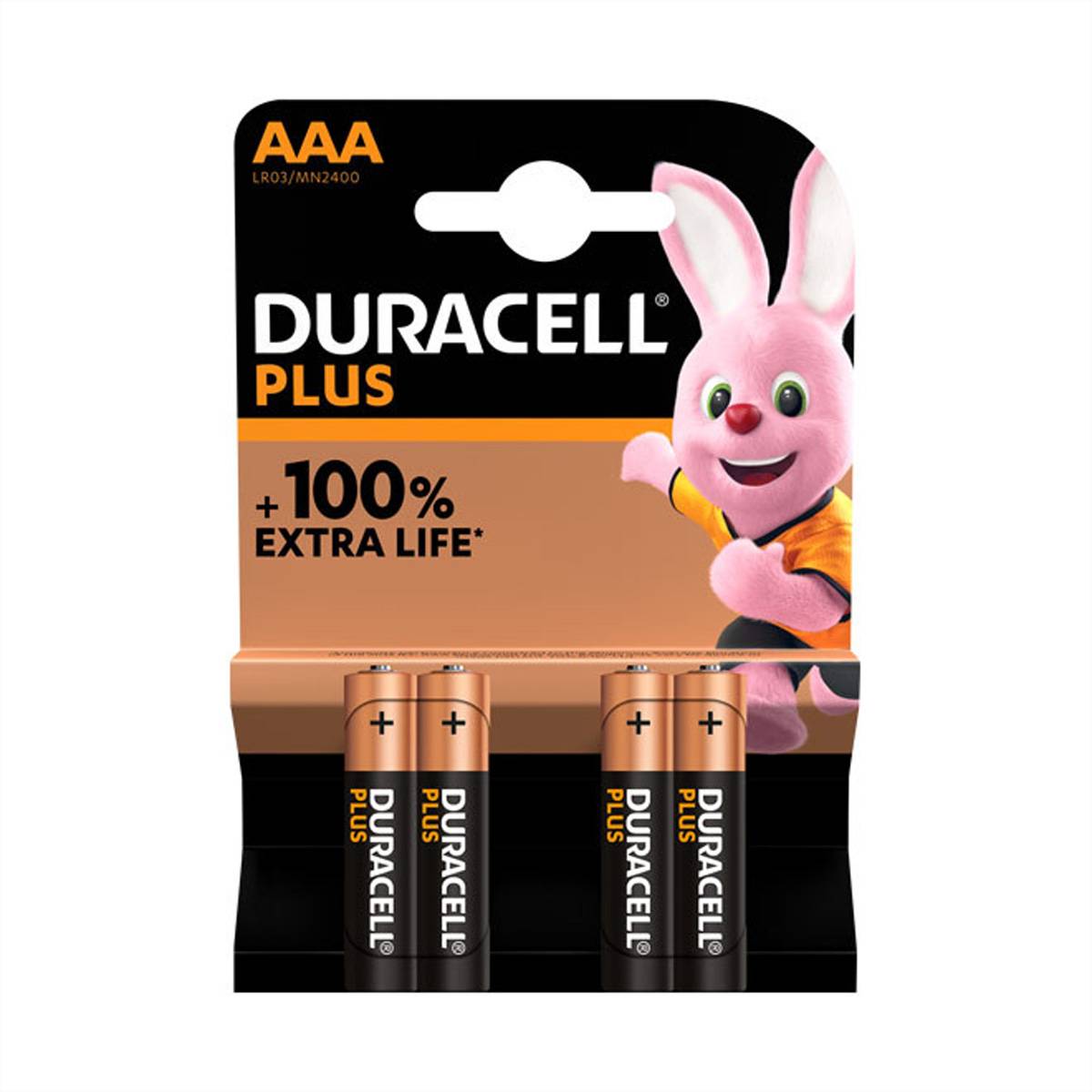 DURACELL Alkaline Plus, AAA (LR03), 4er Pack Batterien/Akkus Batterien