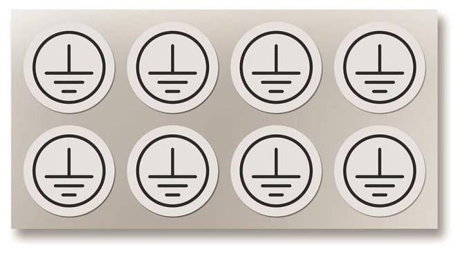 NIED Erdungszeichen GSLZ15 (1 Karte = 8 Aufkleber) Install.Baumaterial Verlegesys/Verbi.Mat