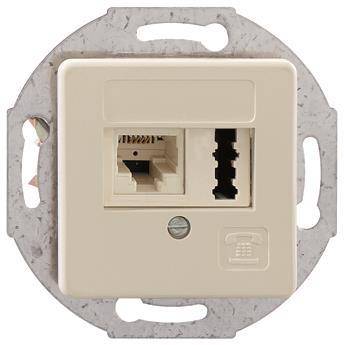 RB Kombi Anschlussdose 133 103 01 IAE/UAE 8(6)-TAE 6F+N Up50 perlweiss Install.Baumaterial