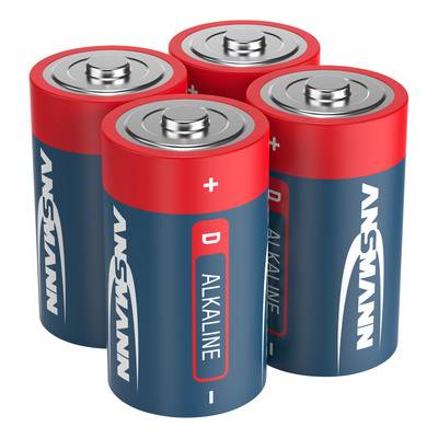 ANSMANN 5015581 RED Alkaline-Batterie, Mono (D), LR20, 4er Pack Strom / Energie / Licht Akkus &