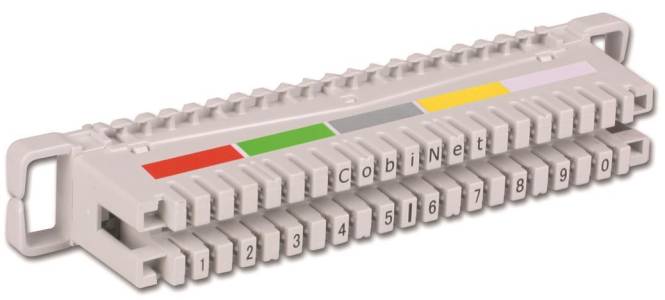 CobiNet 112682 LSA-Anschlussleiste 2/10 zu 10DA m.Farbcode f.Montagewanne/-kanal Install.Baumaterial