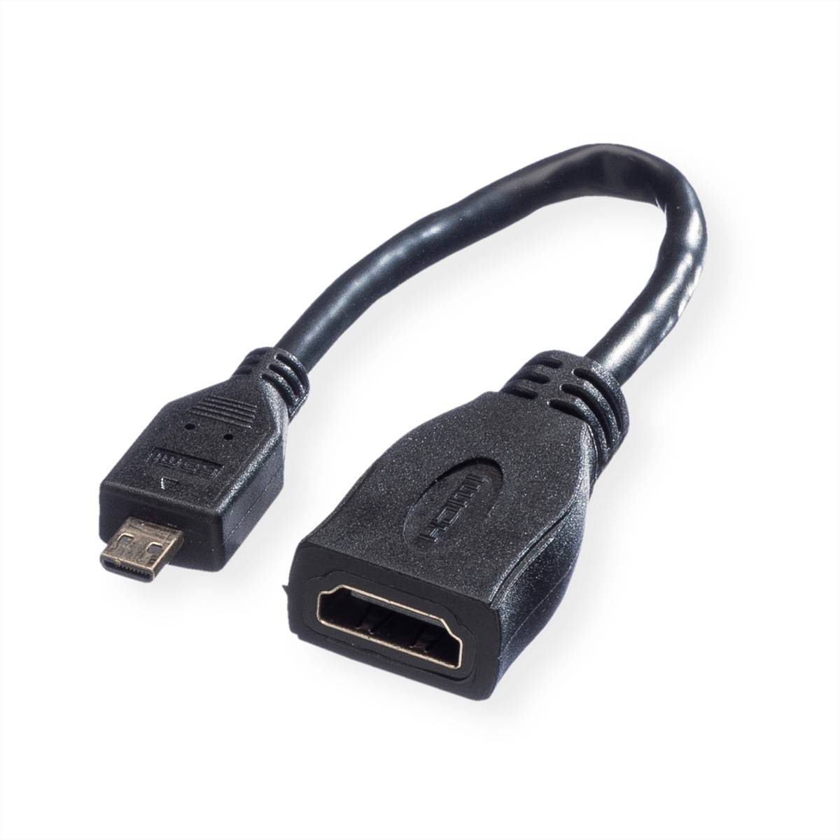 VALUE HDMI High Speed Kabel mit Ethernet, BU - Micro ST, 0,15 m with Ethernet