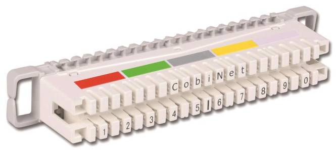 CobiNet 112680 LSA-Trennleiste 2/10 zu 10DA m.Farbcode f.Montagewanne/-kanal Install.Baumaterial