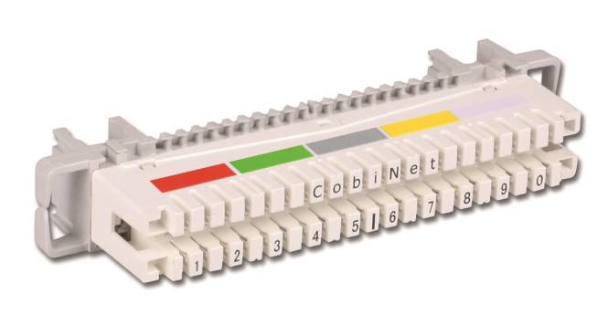 CobiNet 112621 LSA-Trennleiste 2/10 zu 10DA m.Farbcode f.Profil-Rundstangen Install.Baumaterial