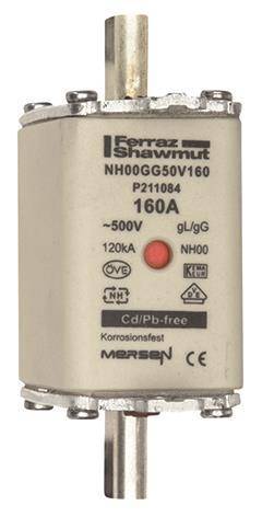 Mersen 1B769.000000 NH00 160A gG 500V NH-Sicherung sfü spannungsführend Install.Baumaterial