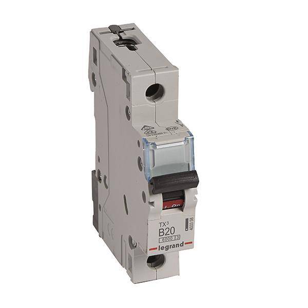 Legrand 403358 TX3 LS-Schalter B 20A 1-polig 6kA 230/400VAC 1TE Install.Baumaterial