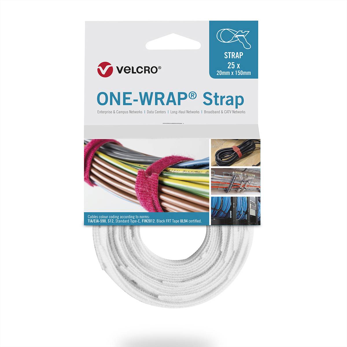 ® One Wrap® Strap 13mm x 200mm, 25 Stück, weiß Installation / Reinigung Kennzeichnung und