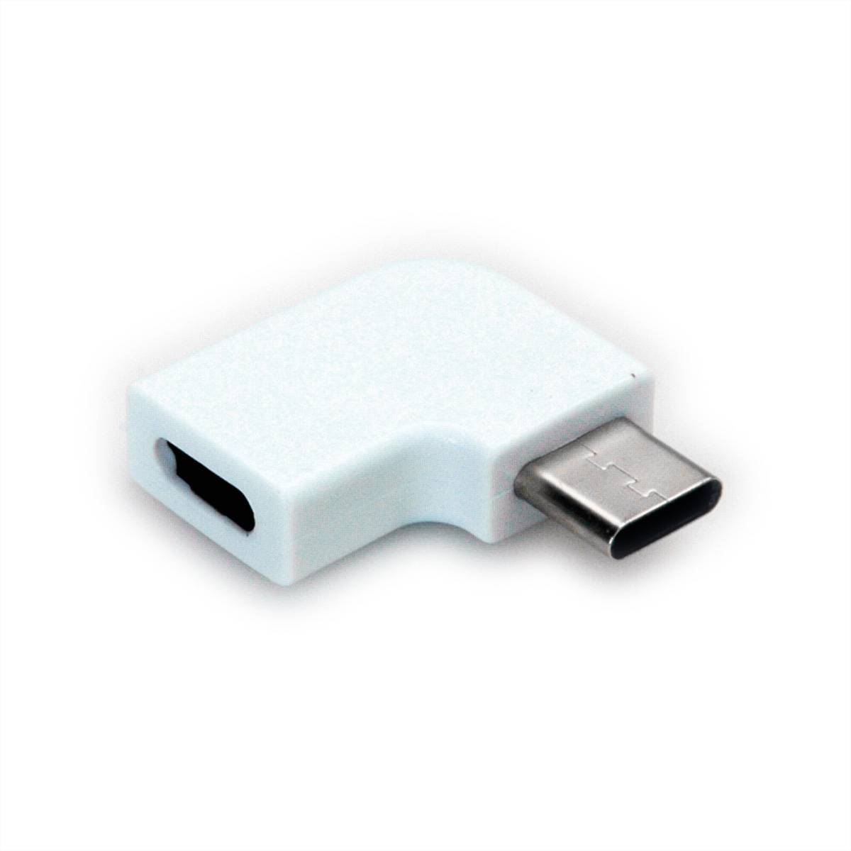 ROLINE USB 3.2 Gen 2 Adapter, USB Typ C - C, ST/BU, 90Â°, weiß Terminatoren, Konverter USB Adapter