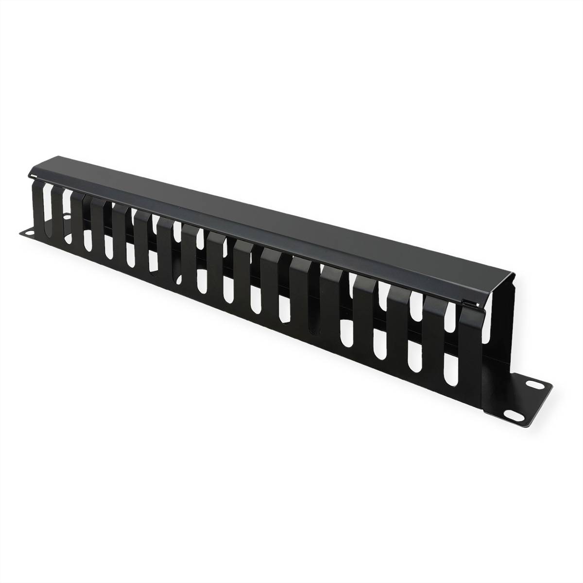 VALUE 19-Zoll-Frontplatte 1 HE mit Rangierkanal 40 x 80 mm, schwarz Netzwerk-Infrastruktur Zubehör