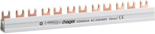 Hager Phasenschiene 2polig KDN263A Gabelanschluss 10qmm 63A 12 Module Install.Baumaterial