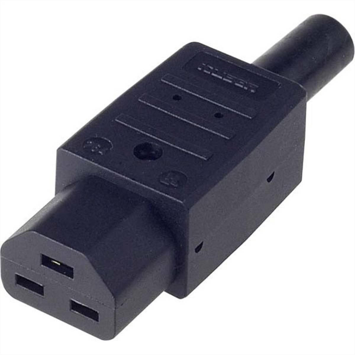 BACHMANN Kaltgerätekupplung IEC320 C21 16A/250VAC 155Â°, Schraubanschluß, schwarz Montagedose