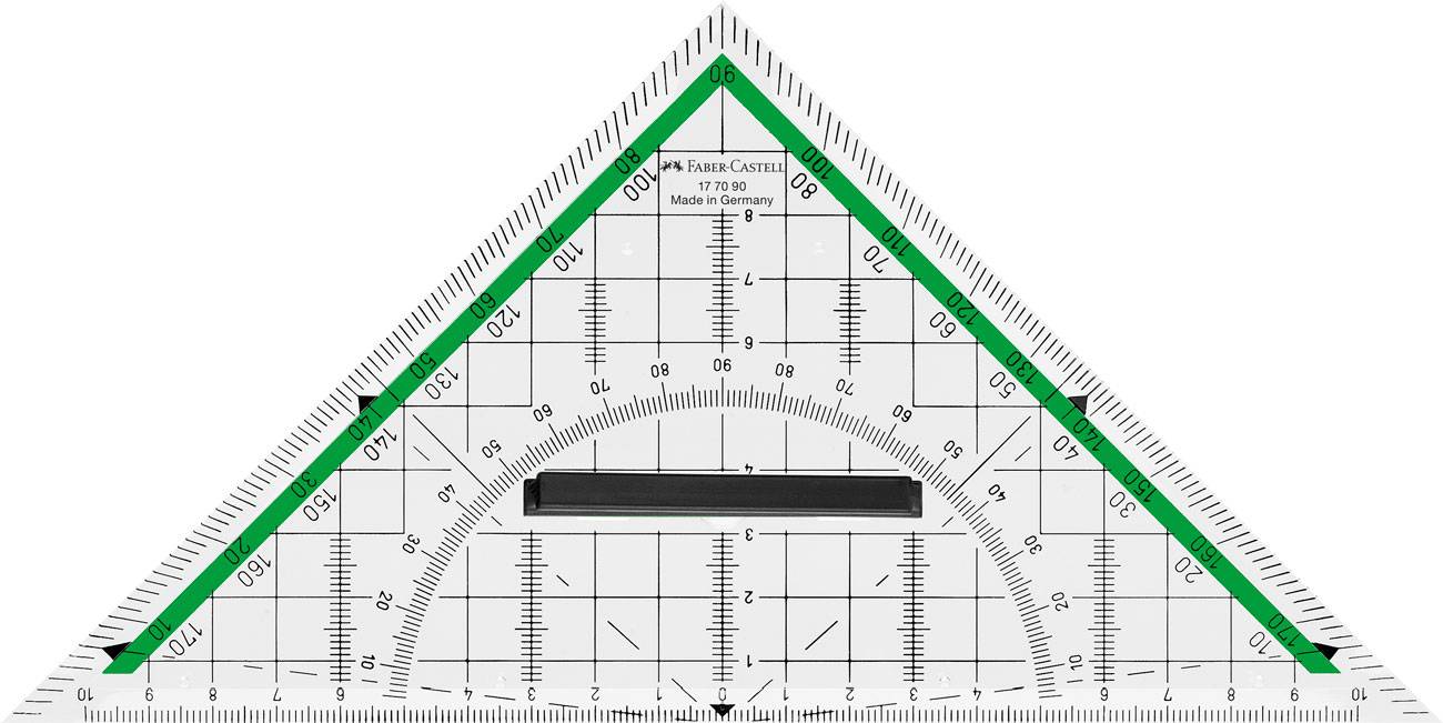 FABER-CASTELL Geometrie-Dreieck groß mit Griff 20 cm Multimedia-Technik Zeichnen,Malen,Basteln