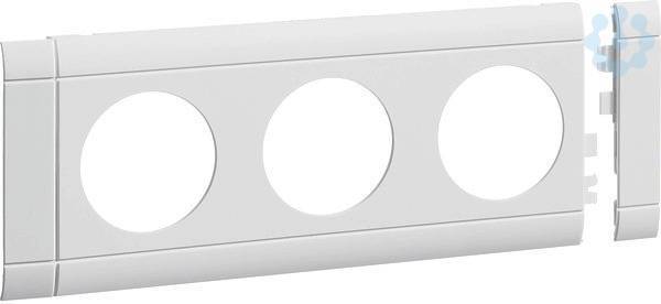 Hager Blende 3fach Steckdose GB080309016 hfr OT80mm verkehrsweiÃŸ Install.Baumaterial